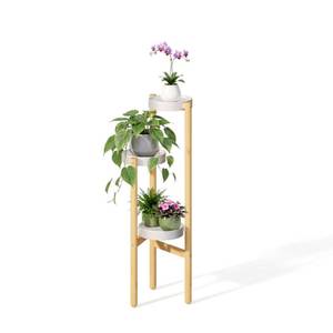 lot 5573 image: APRTAT Plant Stand Indoor, 3 Tier Bamboo Plant Stands Corner Plant Stand for Multiple Plants, Tall Plant Shelf Plant Holders for Indoor, Outdoor, Corner, Living Room, Balcony, and Bedroom