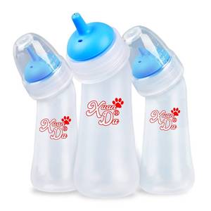 lot 6074 image: Xuanda Pet Feeding Bottle,3 Pack Wide Mouth Angled Nursing Bottle, 3 Sizes Nipples with Ventilation Valve Resistant Tearing Perfect for Puppies, Kittens, Small Wildlife��Blue��