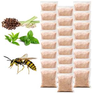 lot 6079 image: 24 Pack Wasp Repellent Pouches for Indoor Outdoor Peppermint Oil Bee Repellent, Keep Carpenter Bees, Hornets and Yellow Jackets Away from Patio, Yard, Garden, Natural Wasp Deterrent Safe for Pets