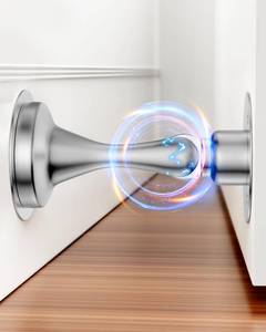 lot 6089 image: Door Stoppers Magnetic Door Stop - 1 Pack Stainless Steel Powerful Doorstop Catch for Wall Floor - Heavy Duty Hold Door No Drilling Double-Sided Adhesive & Screws Keep Door Open, Silver