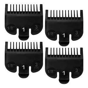 lot 6095 image: 4 PCS 3114-001 Clipper Guards for Wahl, Professional Trimmer Guards for Wahl #1-18(3.0mm), Hair Clipper Guards to Cutting Hair - Black