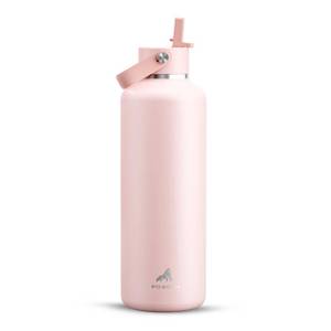 lot 6118 image: POWCAN 32 oz Insulated Water Bottle Leakproof, Lid with Flip Straw, Cold for 24H, BPA-Free, Metal Water Bottle with Handle for Travel, Gym, Fitness, Hiking, Birthday Gift for Women (Cotton Candy)