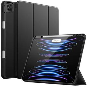 lot 6120 image: JETech Case for iPad Pro 12.9-Inch (6th5th Generation, 20222021 Model) with Pencil Holder, Support 2nd Pencil Charging, Slim Tablet Cover with Soft TPU Back, Auto WakeSleep (Black)