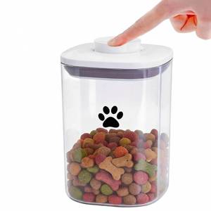 lot 6136 image: Lukzeezo Dog Treat Jar with POP-UP Airtight Lid,(1.8Qt 1.7L),Premium Dog Treat Container Airtight,Dog and Cat Treat Storage Container,BPA Free,One-click Press-to-exhaust Lid