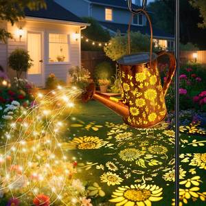 lot 6174 image: VOOKRY Solar Lights Outdoor Decoration, Large Retro Hanging Metal Solar Watering Can Lights Waterproof Sunflower Garden Decor Outside for Yard Lawn Patio Porch, Birthday Gifts for Women Mom Grandma