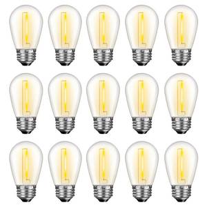 lot 6179 image: GvvooHome LED S14 Replacement Light Bulbs for Outdoor String Lights, 1W Shatterproof Edison Light Bulbs for Outside Patio Garden, E26 Standard Base, Dimmable, 2200K Warm White, 15 Pack