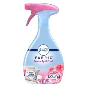 lot 6192 image: Febreze Fabric Spray Air Freshener, Odor-Fighting Fabric Refresher, Sneaker Balls Alternative, Couch Cleaner, Linen Spray, Multi-Use, Downy April Fresh Scent, 23.6 fl oz used