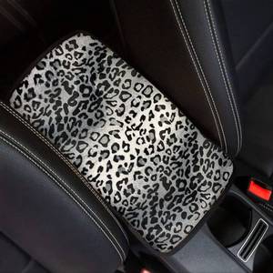 lot 6199 image: Dreaweet Grey Leopard Printed Universal Auto Center Console Lid Pad, Soft Comfy Car Armrest Seat Box Protector Fit for Most Standard Size Vehicle Interior Accessories