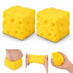 lot 6215 image: Yellow Squishys Cheese Toy,��Food Squishies Squishy,��Oversized Squishy Toys for Adults,�� ��Slow Rise Cheese Stress Ball Squishy Cheese Block,��Recess and Work Gifts Suitable for Children and Adults