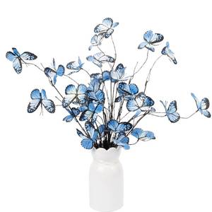 lot 6225 image: Wootkey 5 Pcs Artificial Butterfly Branches Butterflies for Crafts Silk Butterfly Decorations Fall Floral Stems Artificial Flowers for Outdoor Indoor Garden Porch Window Box Home Wedding (Orange)