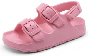 lot 6231 image: INMINPIN Toddler Boys Girls Buckle Sandals Comfort Open Toe Sandal with Adjustable Back Strap, Pink, 4 Toddler