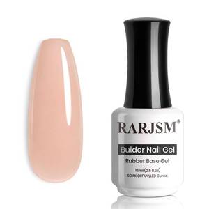 lot 6237 image: RARJSM Rubber Base Coat Gel Polish Nude Eggshell Pink Skin Tone Rubberbase Gelpolish for Nails Natural Color French Manicure Extend Soak Off Curing Requires Single Bottle 15ml Salon Home DIY Use