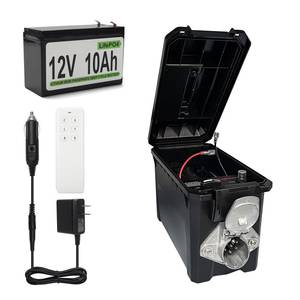 lot 9488 image: Zuomeng Trailer Light Tester Box with 12V 10Ah Battery and IP68 Waterproof Carrying Case, Wireless Remote Control Operation (7-Way Round Pin Compatibility)
