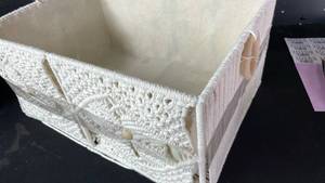 lot 9492 image: Woven Cotton Rope Storage Basket with Handles