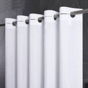 lot 10126 image: Furlinic 72x75 Waterproof No Hook Needed White Shower Curtain,Soft Polyester Fabric Bathroom Curtain with 10 Rustproof Split Grommet,Light Weighted & Washable, Hotel Style, Standard Size.