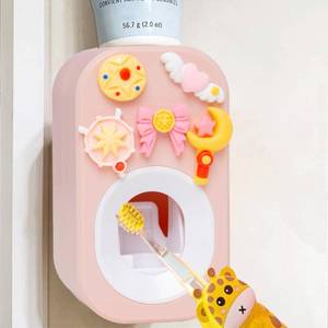 lot 10129 image: Automatic Kid Toothpaste Dispenser for Shower,Toothpaste Squeezer for Kids & Family, is Wall Mounted Bathroom Decor by Mr. Thumbs (1pc,Fairy Girl)