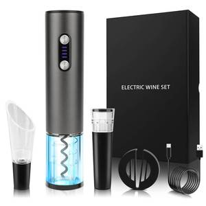 lot 11232 image: Electric Wine Opener Wine Gifts Bottle Openers Kit with Foil Cutter, Wine Aerator Pourer, Vacuum Stopper USB C Rechargeable Cordless Electric Wine Corkscrew Gift Set