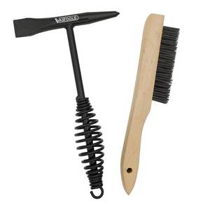 lot 11233 image: VASTOOLS Welding Chipping Hammer with Coil Spring Handle,10.5,Cone and Vertical Chisel 10 Wire Brush(Free), Black