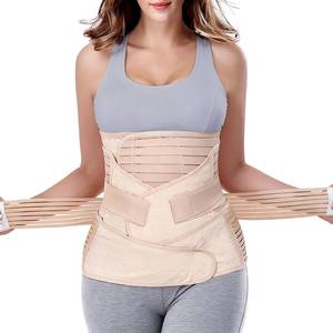 lot 11238 image: ChongErfei 3 in 1 Postpartum Support - Recovery Bellywaistpelvis Belt Shapewear Slimming Girdle, Beige, L For Posture Correction