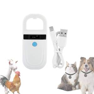 lot 12149 image: Gugxiom Pet Microchip Scanner, 134.2Khz125Khz Pet Microchip Reader with OLED Display, Low Battery Alarm Animal Chip ID Scanner for FDX B(ISO1178411785) and EMID microchips