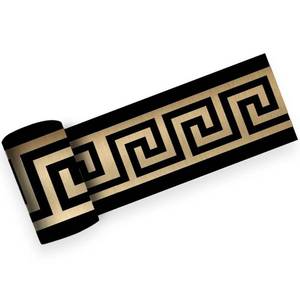 lot 12159 image: Liwo 78.74X3.93 Self Adhesive Skirting Peel and Stick Wallpaper Border,Geometric Pattern Brushed Gold Wall Waist Line Decal for Home Door Floor DIY Decor
