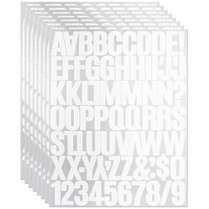 lot 12162 image: 8 Sheets 1.5 Inch Letter Number Stickers,576 Pieces Adhesive Alphabet Sticker Letters Decals for Scrapbooking Mailbox Poster & Notice Board - White