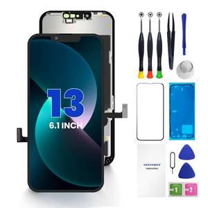lot 12163 image: Genverdix for iPhone 13 Screen Replacement, 6.1 inch 3D Touch LCD Display Full HD Repair kit, Digitizer Assembly with Tools Set, Tempered Glass Screen Protector, Waterproof Frame Adhesive