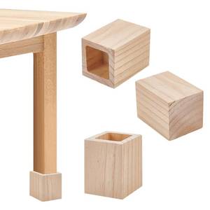 lot 12177 image: NBEADS 4 Pcs Wood Bed Risers, Heavy Duty Elephant Feet Chair Raiser Natural Square Wood Furniture Lifters for Table, Sofa, Armchairs, Cabinets, Inner Diameter 1.7x1.7inch