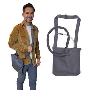 lot 12183 image: Urine Drainage Bag Holder with Catheter Tube Cover & Adjustable Strap - Grey