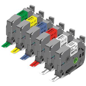 lot 12190 image: XemaX 6-Pack Tze 12mm 0.47 Laminated Multi-Color Tz Tape Compatible with Brother P Touch Colored Label Tape Tze 131 231 431 531 631 731 Work for PTouch PT-H110 PT-D210 D220 D400 1290 Label Makers
