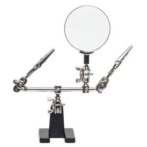 lot 12191 image: AORAEM Helping Hands Magnifier with Dual Adjustable Alligator Clips in 2.5X Magnifying Glass Soldering Station for Crafting, Hobby, Micro Objects (Not Include Battery)