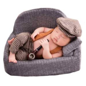 lot 12195 image: Zeroest Newborn Photography Outfits Boy, Suspenders & Hat for Baby Boys  Baby Photography Props for Newborn Photo Shoots (Coffee)
