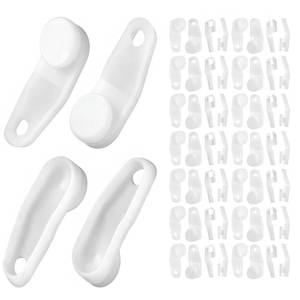 lot 12200 image: Pangda 50 Pieces Curtain Track Glider Hooks White Plastic Curtain Rod Hooks Sturdy Drapery Slides Smooth Sliding for Window Door Shower Accessories