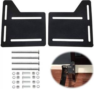 lot 12205 image: 2 Pcs Bed Frame Brackets Adapter for Headboard Extra, Heavy Duty Bed Modification Plate, Headboard Attachment Bracket with Hardware