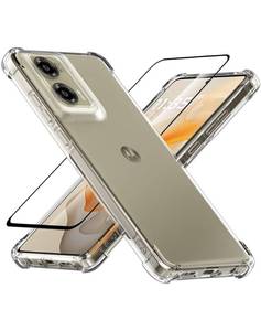 lot 12211 image: Cresee for Motorola Moto G Stylus 5G 2024 Case  Screen Protector Tempered Glass, Clear Phone Case Reinforced Corner Shockproof Flexible TPU Silicone Cover for Moto G Stylus 5G 2024 - Transparent