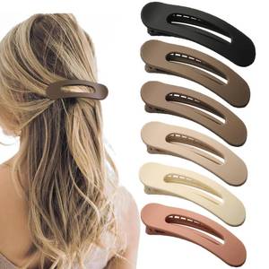 lot 12219 image: 6 PCS Flat Claw Clips, Large Lay Flat Hair Clips for Women Girls, Strong Hold Non-slip Hair Claws for Thick Thin Hair (Matte 5)