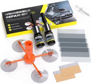 lot 12243 image: LOMEEN DIY Car Windshield Repair Kit with Head Suction Cup for Fixing Chips, Cracks