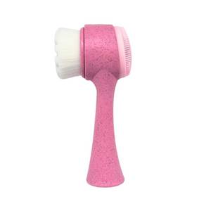 lot 12257 image: Lindo Eco Clean Face Brush, 2-in-1 Facial Cleanser, Dual-Sided Manual Exfoliating Brush, Handle Made of Natural Plant Fibers, Vegan, for Deep Cleansing & Gentle Exfoliation