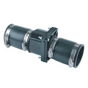lot 12269 image: Hydro Master Plastic Sump Pump Check Valve with Stainless Steel Clamps 2 inch