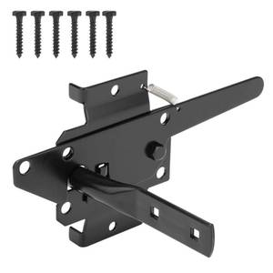 lot 12271 image: HILLMASTER Heavy Duty Self-Locking Gate Latch for Wooden Fence, Post Mount Automatic Gate Lock Gravity Door Latch Hardware for Secure Pool, Outdoor Garden, Metal Gates Vinyl Fences, Black Finish