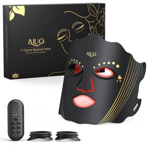 lot 13228 image: AIUO Red Light Therapy for Face, LED Face Mask Light Therapy, Rechargeable Red Light Therapy Mask for Face with Comfortable Light-Blocking Eye Protection & Timing Function At Home, Black