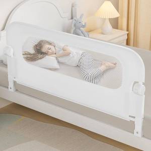 lot 13239 image: NUTIKAS Baby Bed Rail Guard for Toddlers -47 Toddler Bed Rails for Twin, Full, Queen, King Bunk Size Bed Swing Down Bedrail Extral Tall Child Safety Side Railing Guards for Kids