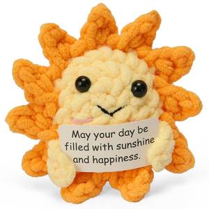 lot 14289 image: Beeboy Emotional Support Crochet Sunshine - Positive Support Plush Gift Ideas for Women, Crochet Ornament Stuff Advent Calendar, Positive Affirmations Amigurumi Dolls