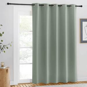 lot 14293 image: NICETOWN Blackout Sage Green Curtain for Windows 84 inch Long - Thermal Insulated Solid Grommet Room Darkening Drape Sound Reducing for BedroomLiving Room (1 Panel, W66 x L84)