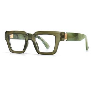 lot 14301 image: bullabulling Oprah Style Reading Glasses for Women Men, Fashion Square Blue Light Blocking Readers Lo5 (deep green, 1.25, x)