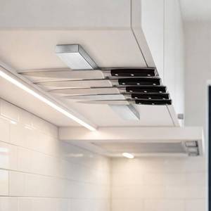 lot 14314 image: Yiyiring Under Cabinet Knife Holder 11.8 Inch Stainless Steel Magnetic Knife Holder Strip Space Saving Heavy Duty Metal Rack for Kitchen Organizer Garage Tools Supplies