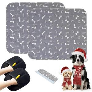 lot 14324 image: 2PC Puppy Pee Pads with Pheromones, Washable Puppy Training Pads for Dogs Reusable Puppy Potty Pads for Dogs and Cats(with Pet Hair Removal Gloves)