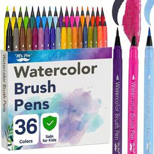 lot 14348 image: Mr. Pen- Watercolor Brush Pens, 36 Pack, Watercolor Pens Set, Non-Toxic, Easily Blendable, Smooth, Professional Art Supplies, Watercolor Markers for Pros & Beginners, Ideal for Coloring, Calligraphy