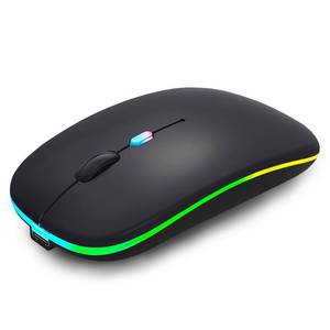 lot 14352 image: WREANU Wireless Bluetooth Mouse Rechargeable Laptop Mice with LED Lights Silent Slim Use(BT5.2 and 2.4G Portable USB) Dual Mode Computer Mouse for LaptopiPadTabletAppleComputerMac (Black)