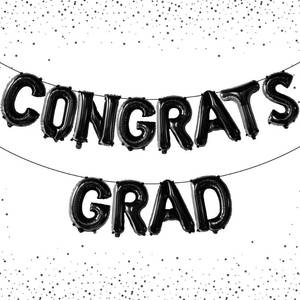 lot 14353 image: Graduation Decorations 2026  Black Congrats Grad Balloons - 16 Inch  Black Congrats Grad Banner  Graduation Balloon Banner For Congrats Grad Decorations, Congratulations Decorations, KatchOn